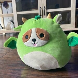Squishmallows Reginald the Corgi in Green Dragon Costume